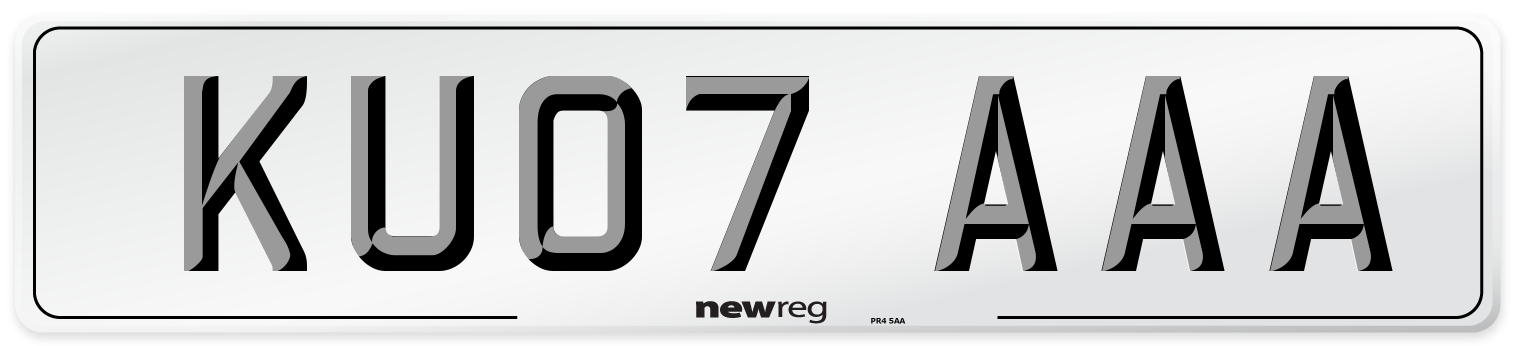 KU07 AAA Number Plate from New Reg